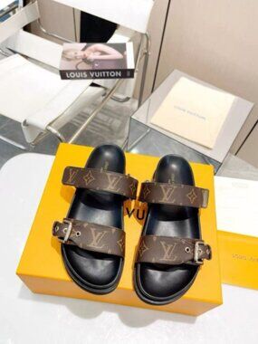 LV Louis Vuitton Monogram Brown Sandals women’s